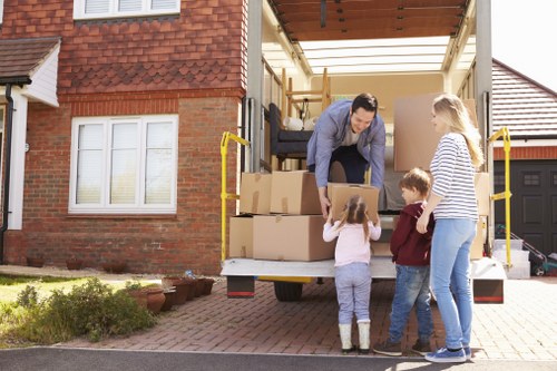 Packed boxes and moving supplies ready for a Bedfordpark home move