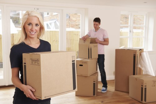 Packed boxes and furniture ready for a local home move