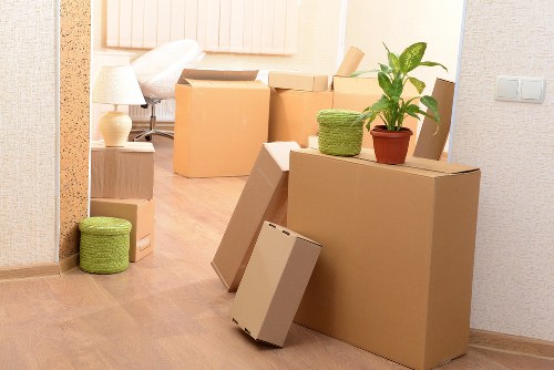 Trained Bedfordpark movers using PPE during a residential move