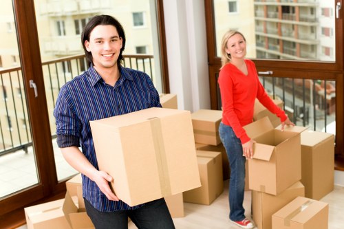 Boxes and household items prepared for a Bedfordpark removal job